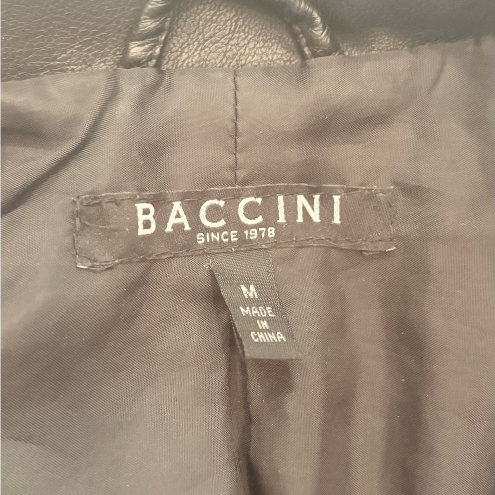 Baccini Black Leather Jacket - image 3